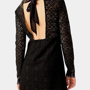 FP Movement by Free People Black Lace Long Sleeve Dress